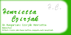 henrietta czirjak business card